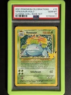 PSA 10 Pokemon Venusaur (Holo) #15 Celebrations: Classic Collection - Image 1