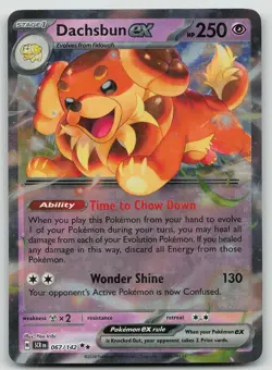 Pokemon Dachsbun ex 67/142 Stellar Crown Double Rare Holo NM - Image 1
