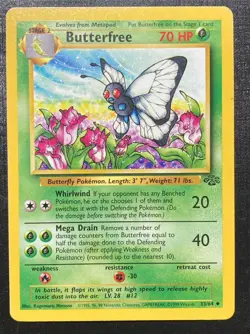 Butterfree 33/64 Pokemon Jungle Unlimited Uncommon TCG LP - Image 1