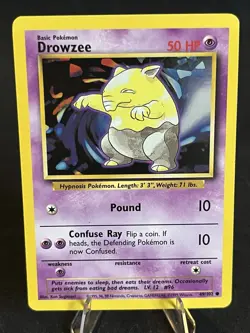 Drowzee 49/102 Base Set Unlimited WOTC Pokemon TCG LP Condition - Image 1