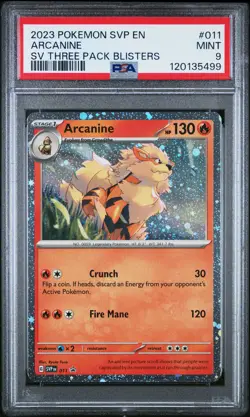 2023 POKEMON SVP EN-SV BLACK STAR PROMO #011 ARCANINE PSA 9 - Image 1