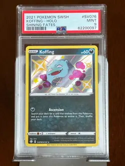 Pokemon Koffing SV076 Shining Fates Holo PSA 9 - Image 1