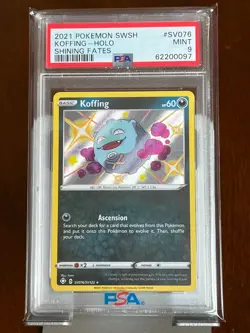 Pokemon Koffing SV076 Shining Fates Holo PSA 9 - Image 4