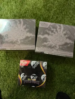Pokemon Pitch Black - 2x Pokemon Center Elite Trainer Box + Booster Box - SEALED - Image 1