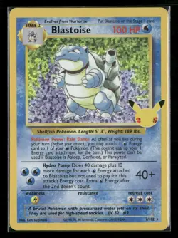 Blastoise 2/102 Celebrations: Classic Collection Pokemon Holo NM - Image 1
