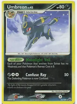 2008 Pokemon Umbreon 32/100 Majestic Dawn Rare Reverse Holo - Image 1