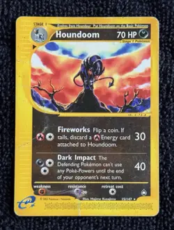 Houndoom 15/147 Rare (Non-Holo) Aquapolis e-Reader Pokemon TCG WOTC 2002 - Image 1