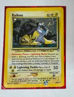 Raikou 13/64 Neo Revelation Pokemon Card Holo Rare MP - Image 1