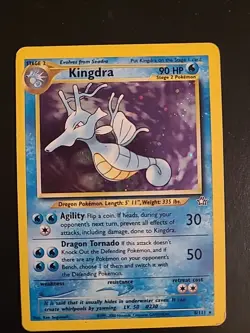 Kingdra 8/111 Holo Rare Pokemon TCG - Neo Genesis Unlimited WOTC Vintage LP - Image 1