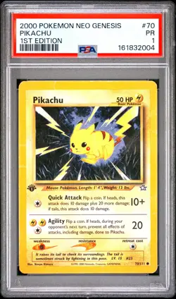 2000 POKEMON NEO GENESIS 1ST EDITION #70 PIKACHU PSA 1 - Image 1