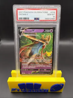 2021 Pokemon Celebrations Zacian V #16 Full Art 25th Anniversary PSA 10 - Image 1