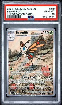 2026 POKEMON ASC EN-ASCENDED HEROES ILLUSTRATION RARE #219 BEAUTIFLY PSA 10 - Image 1