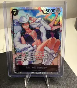 Bandai One Piece Ms. All Sunday OP14-084 SR Parallel Foil - Image 1