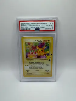Pokemon 2021 Celebrations Classic Collection Birthday Pikachu 24/53 Holo PSA 10 - Image 1