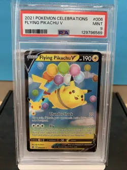 2021 POKEMON CELEBRATIONS FLYING PIKACHU V #006 PSA 9 GEM MT HOLO FULL ART - Image 1