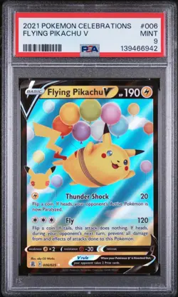 POKEMON PSA 9 MINT 2021 POKEMON CELEBRATIONS 006 FLYING PIKACHU V - Image 1