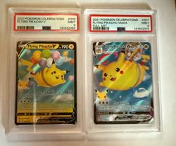 2021 POKEMON CELEBRATIONS #006 FLYING #007 FLYING PIKACHU V PSA 9 IN CERT ORDER - Image 1