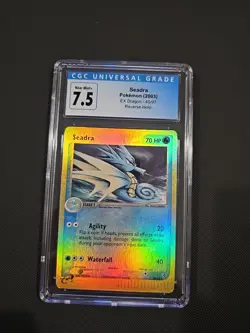 CGC 7.5 NM-MINT Seadra 40/97 EX Dragon REVERSE HOLO Pokemon Card - Image 1