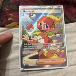 Harlequin 163/086 Trainer Full Art White Flare Pokemon TCG Cards - Image 1