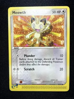 MEOWTH 42/95 COMMON TEAM MAGMA VS TEAM AQUA POKEMON LIGHTLY PLAYED - Image 1