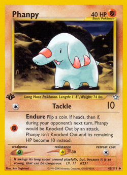 Phanpy 43/111 N1 UC Pokemon 1st Edition NM/M 2000 - Image 4