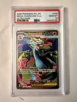 Pokemon TCG PSA 10 Mega Charizard X EX 109/094 Phantasmal Flames Holo UR 2025 - Image 1