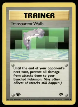 Pokemon Transparent Walls Gym Challenge 1st Edition 125/132 Common LP - Image 1