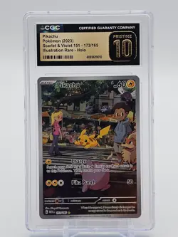 PIKACHU 2023 POKEMON SV 151 ILLUSTRATION RARE HOLO 173/165 CGC 10 PRISTINE Q7285 - Image 1