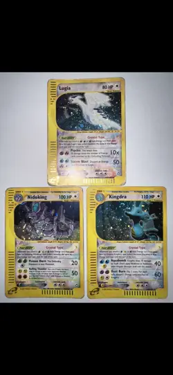 Pokemon AQUAPOLIS - #148 Kingdra #149 Lugia #150 Nidoking Holo Crystal - ENG - Image 1