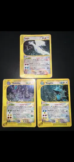Pokemon AQUAPOLIS - #148 Kingdra #149 Lugia #150 Nidoking Holo Crystal - ENG - Image 2