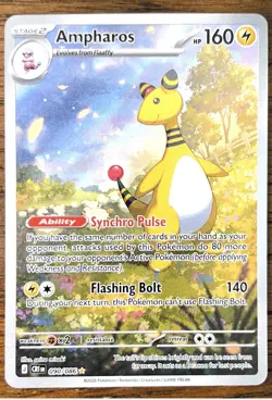 Pokemon TCG Ampharos 090/086 Illustration Rare IR White Flare Near Mint - Image 1