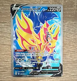 Pokemon TCG Zamazenta V 163/172 Ultra Rare Holo EN 2022 MINT CONDITION - Image 1