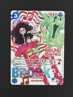 One Piece X Round 1 Brook (English) Promo Card OP11-056 - Image 1