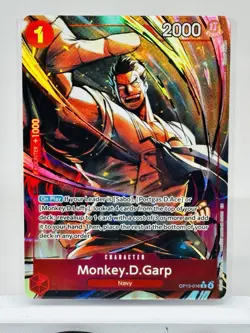 Monkey D Garp Alt Art OP13-016 R* Carrying On His Will, One Piece Card Game Foil - Image 1