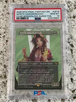 2025 MTG EN - Aerith Gainsborough (Borderless Surge Foil) 0519 - FFVII - PSA 10 - Image 1