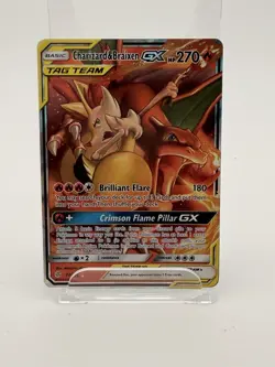 Charizard & Braixen GX 22/236 Cosmic Eclipse Ultra Rare Tag Team Pokemon Card Mp - Image 1
