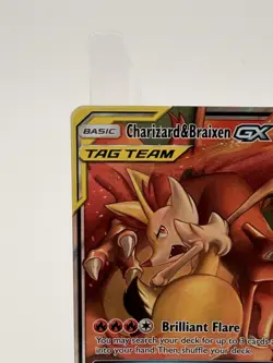 Charizard & Braixen GX 22/236 Cosmic Eclipse Ultra Rare Tag Team Pokemon Card Mp - Image 2