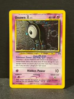 Pokemon UNOWN 14/75 HOLO RARE Neo Discovery Playing Card TCG ** L@@K * - Image 1