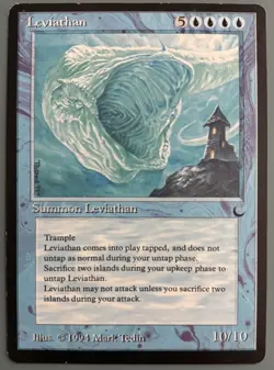 Leviathan The Dark Set MTG LP Black Border Old School Blue Creature Card Rare - Image 1