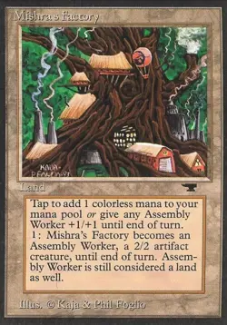 MTG English Mishra's Factory (Summer Green) Light Play Normal Antiquities - Image 1