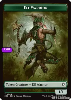 MTG Foil Elf Warrior (0004) // Plant (0005) Double-Sided Token Card #4 // 5 C... - Image 1