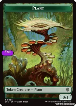 MTG Foil Elf Warrior (0004) // Plant (0005) Double-Sided Token Card #4 // 5 C... - Image 2