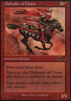MTG Defender of Chaos - Foil, Urza's Legacy, Heavily Played, English - Image 1
