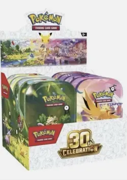 (PRESALE) Pokemon 30th Anniversary Mini Tin Display Factory Sealed(10 Mini Tins) - Image 1