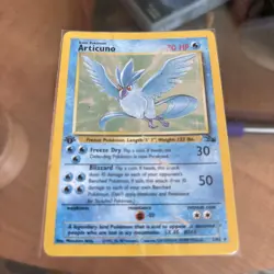 Pokemon Articuno Holo Rare 1st Edition Fossil - damaged - Image 1