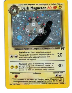 Dark Magneton 11/82 Rare Team Rocket Pokemon Unlimited Holo Moderately Played - Image 1