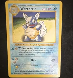 1999 Pokemon Base Set Shadowless Wartortle 42/102 Uncommon Vintage WOTC - Image 1