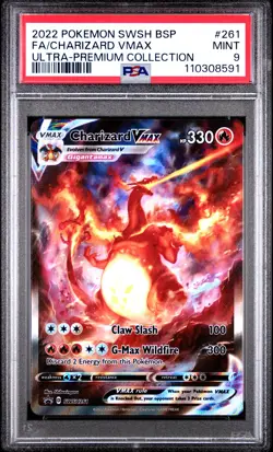 2022 POKEMON SWSH BLACK STAR PROMO #261 FULL ART/CHARIZARD VMAX PSA 9 - Image 1