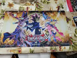 Yugioh Promotial Playmat; Yugi, Dark Magician, and Dark Magician Girl - Image 1