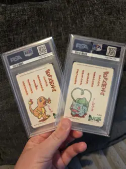 Charmander & Bulbasaur Sealdass Vending Stitch Touch pokemon Vintage PSA 7 - Image 2